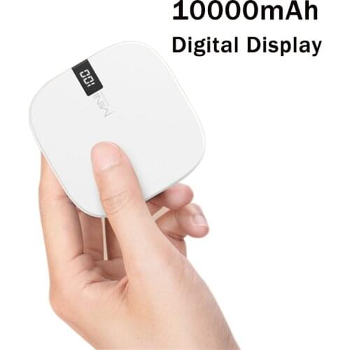 Mini 10000mAh Power Bank Digital Display Portable Phone Charger for iPhone Samsung Xiaomi Huawei Phone External Battery Powerban