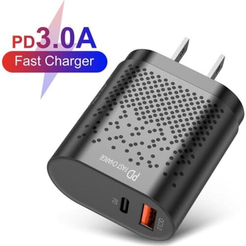 UKGO USB Charger 36W Quick Charge US PD QC 3.0A Fast Charger For iPhone 11 Samsung Xiaomi Portable Mobile Phone Charger Adapter