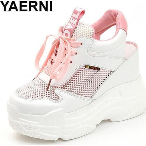 YAERNI Women Sandals 2019 Summer Casual Shoes Fashion Hollow out wedges Gladiator Sandals Women High Heel Platform SandalsE994