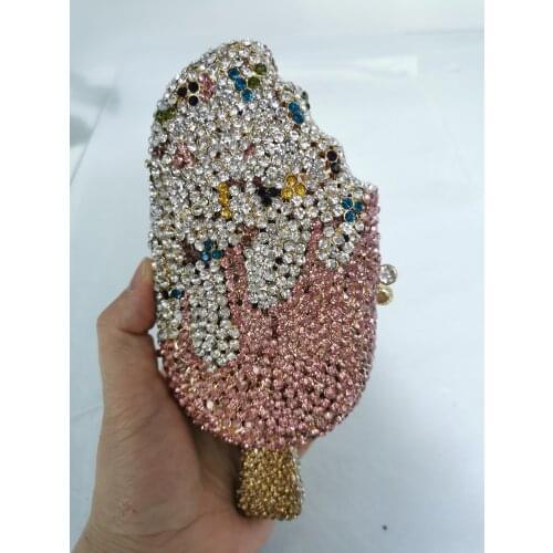 Women Popsicle Crystal Diamond Evening Bags For Party Wedding Cocktail Clutches Bags Lady Handbag For Bridal Clutch Bag Purse
