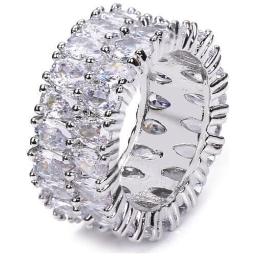 Bettyue Double Row Attractive Jewelry In Wedding Party Women Choice Elegant Ring With High Quality Cubic Zircon Festival Gift