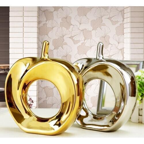 Gold and silver apple decoration living room TV cabinet wine cabinet furnishings home furnishing artwork crafts decorations
