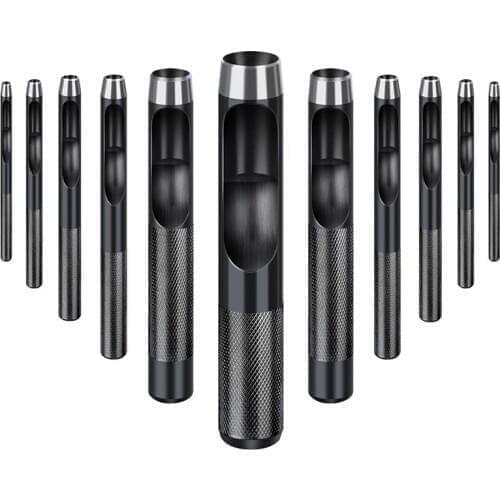11Pcs Round Hole Punch Set For Watch Band, Leather, Gasket Belt, Fabric, Canvas Clothes, Eyelet(1-10Mm) Round Hollow Hole Punch