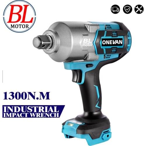 1300N.m Industrial Brushless Electric Impact Wrench 3/4-inch Socket Wrench for Makita 18V BL1850 BL1840 Battery (NO Battery)