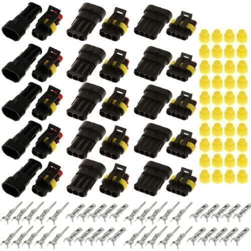 15 set Electrical Wire Connector Car Plug Waterproof Cable Wire Connectors 2 3 4-pin Male and Female Wire Terminal Connector