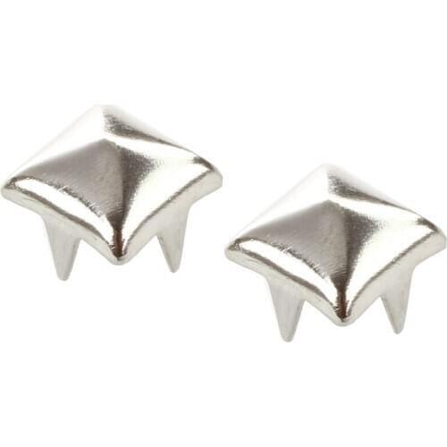 200 pcs Copper 6 mm Silver Pyramid Studs Pyramids Rivets Decoration