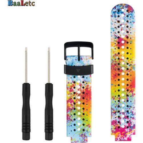 230HS) Splash ink Soft Silicone Replacement Watch Band for Garmin Forerunner 230/235/235Lite /220 / 620 / 630 / 735 Smart Watch