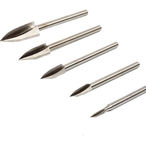 3-8mm Milling Cutters White Steel Sharp Edges 3mm Shank Woodworking Carving Carved Knife Three Blades Wood Carving Cutter Tools