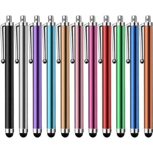 50pcs/lot Capacitive Screen Pen for IPhone IPad IPod Samsung Huawei Touch Suit for Other Smart Phone Tablet Metal Stylus Pencil