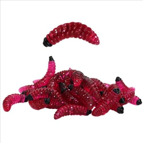 50PCS 2.4cm/0.5g Imitation Breadworm Soft Fish Lures Artificial Maggot Grub Baits For Fishing pescaria