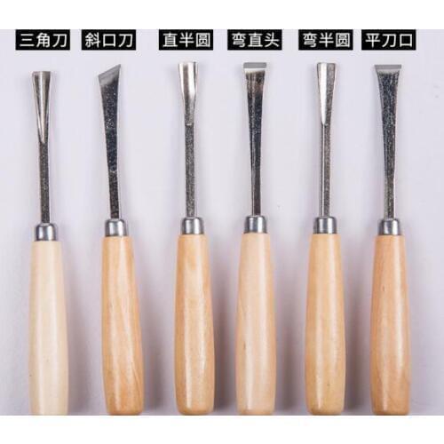 6PC/SET SK2 WOODknife Hand carving knife Woodworking chisel engraving tool Bodhi carving Knife