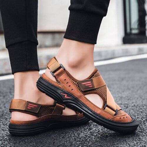 Sandals&slipperspara de heren couro ete sandals-men rubber sandalle uomo transpirables sandel masculino sandalias homme