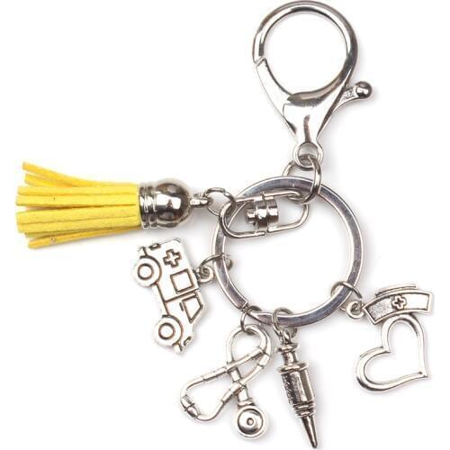 Fashion Christmas Gift Syringe Stethoscope Fringe Cute Keychain Jewelry Nurse Medical Box Medical Keychain Doctor Souvenir Charm