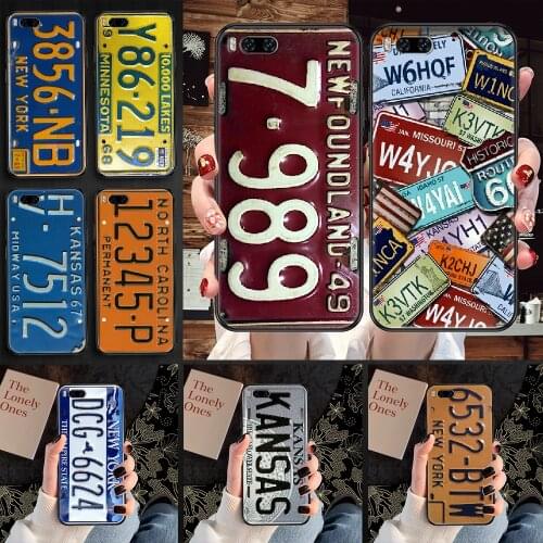 Retro Funny License Plate Number Phone case For Xiaomi Mi Max Note 3 A2 A3 8 9 9T 10 Lite Pro Ultra black 3D cell cover soft