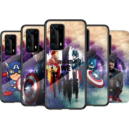 Tempered Glass Cover Art Hero Captain For Huawei P40 P30 P20 P10 Pro Plus Lite 5G 2019 Phone Case