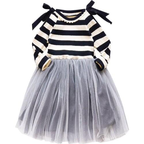 2019 Autumn kids dresses for girls clothes children clothing girls dress beading patchwork kintted princess dress kids 4-15Y