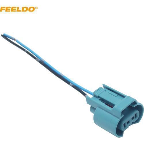 FEELDO 2Pcs Auto Headlight Fog Light Lamp 9005 HB3 Connector For Toyota Honda Mazda Wiring Cable Plug Adapter #AM5952