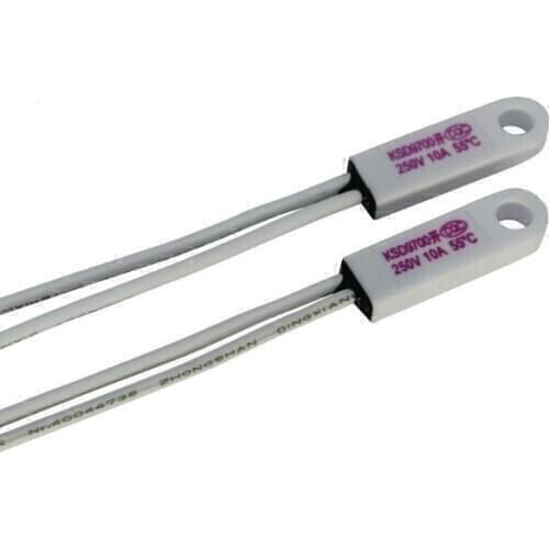 10 PCS Ceramic Perforated Thermostat Ksd9700 80 Degrees Normally Open and Normally Closed 10A 250V Thermostat