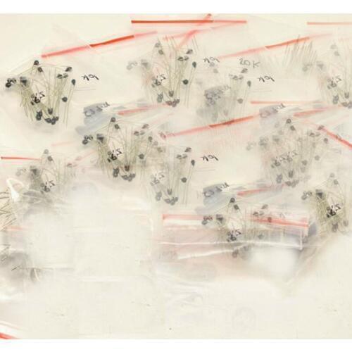 10valuesX10pcs=100pcs MF52 NTC Thermal Resistor Kit 1K 2k 3K 4.7K 5K 10K 20K 47K 50K 100K