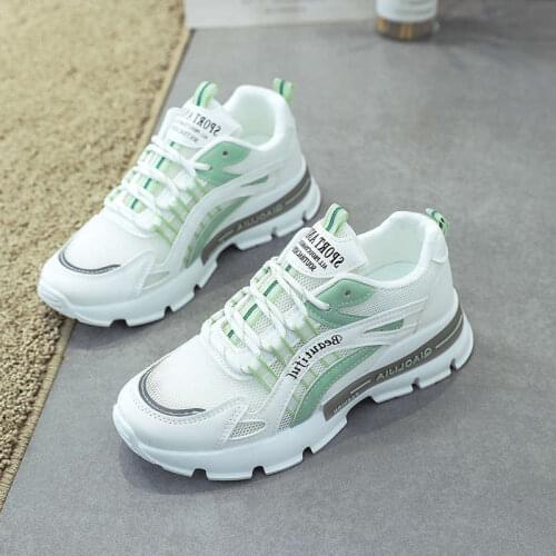 Thick Bottom Running Shoe Women Air Mesh Outdoor Sneakers White Womens Summer Light Tennis Woman Sports Flat Soft Sport Shoe IP