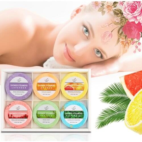 Lewedo Bathing Fragrance Steamers Stress Relief Professional Home Spa Bath Tools Relaxation Soaps Shower Steamers 6pcs/Set