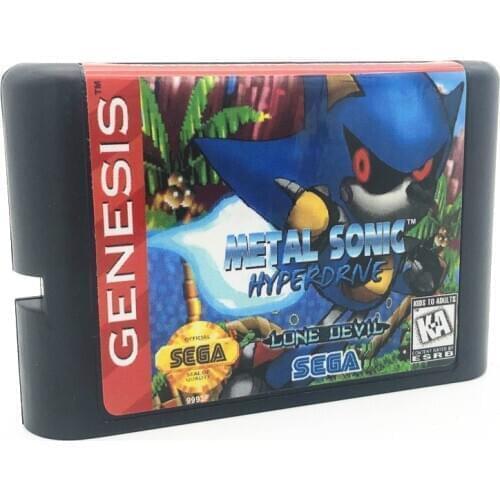 Metal Sonic Hyperdrive For Sega Mega Drive &r Genesis System 16 Bit MD Games Card
