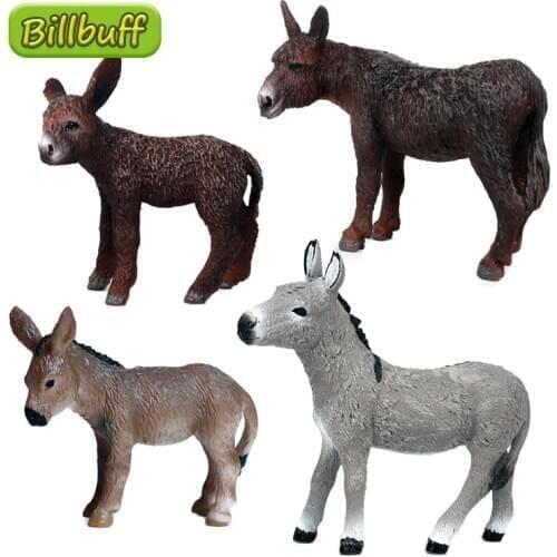 Simulation Animal Farm Poultry Donkey Cub Model Action Figures Collection Miniature Cognition Educational Toys for children Gift
