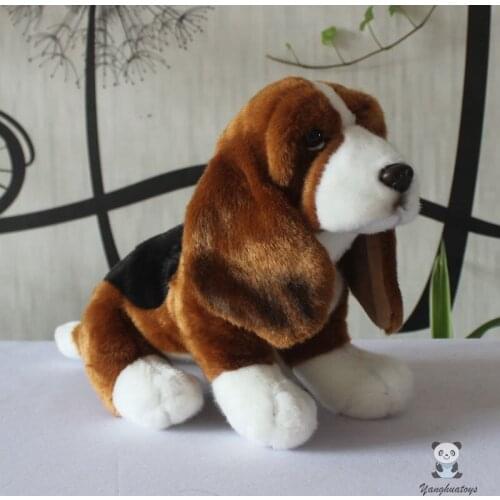Soft Plush Stuffed Animals Toy Real Life Basset Hound Dog Model Rare Present Nice Holiday Gifts Good Quality