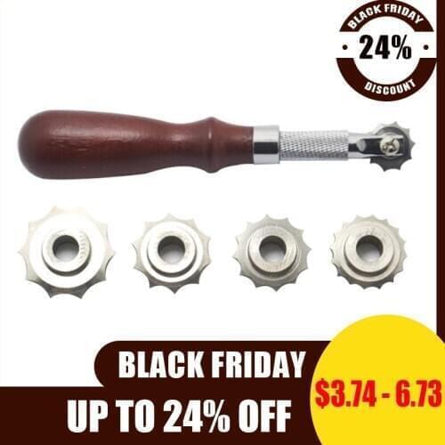 DIY Leather Craft Kit Spacing Tool 3/4/5/6mm Over Stitch Line Marking Wheel Gear Roulette Leathercraft Spacing Sewing Tools