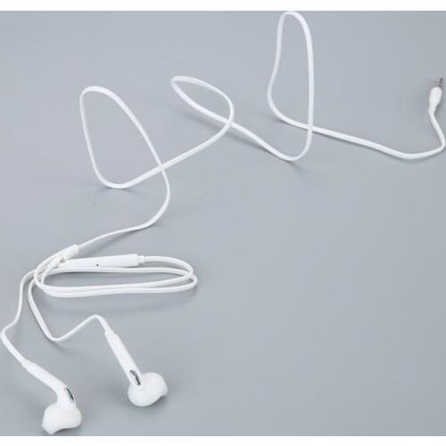 White Wired Earphone 3.5MM Durable Stereo Deep Bass In-Ear Earphone With Microphone Remote Control For Galaxy S6 S7 S8 S9