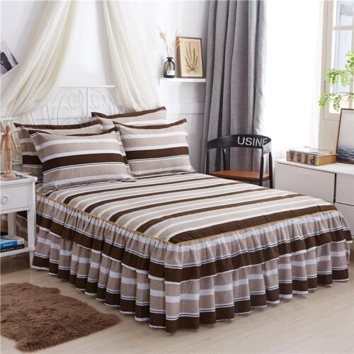 2019 new products Double pleated lace Bedspread Fitted Sheet Pillowcases 2/3pcs Luxury Princess Lace Bedding