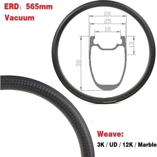 Road Bike Rim 3K / UD / 12K / Marble OEM Carbon Rim 18-32 Holes Clincher Standard on EN UCI International Road Bike Bicycle Rim