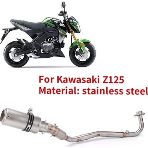Front Pipe Exhaust Motorcross Full Systems Motorcycle Muffler Modified Slip on Stainless Steel For Kawasaki Z125 Z-125 Tube 51mm