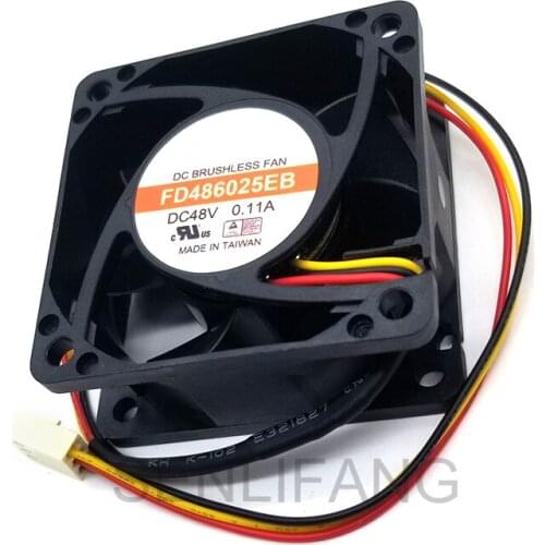 Genuine For Y.S.TECH FD486025EB DC48V 0.11A 6025 6CM 60mm 60x60x25mm 3wires Cooling Fan