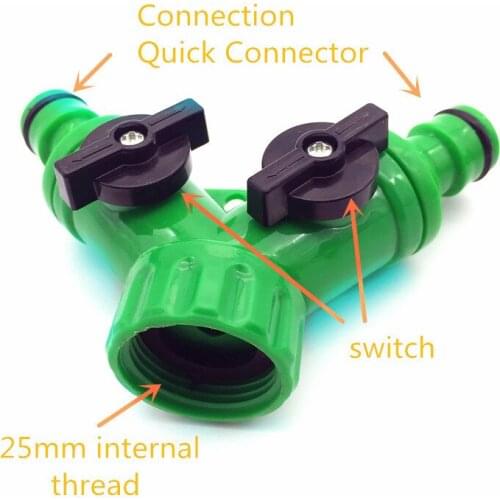 2Pcs Y Hose Splitters Resealable Tape Quick Coupling Drip Irrigation System Adapter 2-way Valve Garden Irrigation