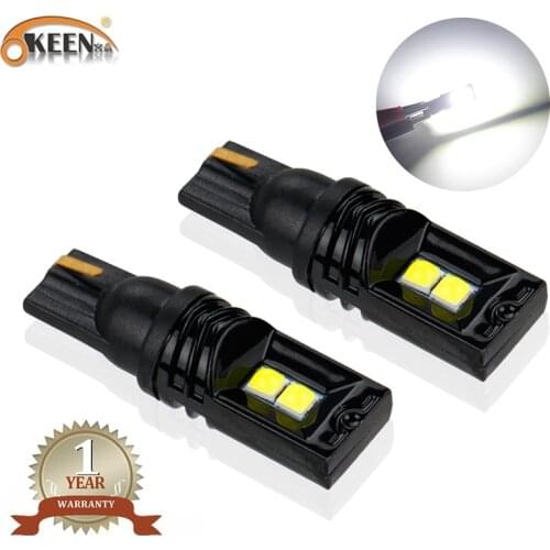 OKEEN 2pcs Ceramics LED T10 w5w Canbus Car Interior Light T10 3030 168 Instrument Lights Bulb Lamp Dome Light No Error 12V 6000K