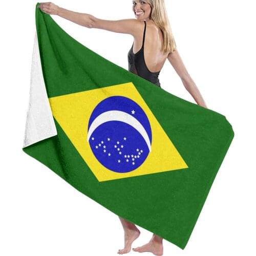 Brazil Flag swimming Textile Towel Adult Absorbent Bath Towel Women/man Robes Towel Microfiber Fabric Towel 130X80 cm