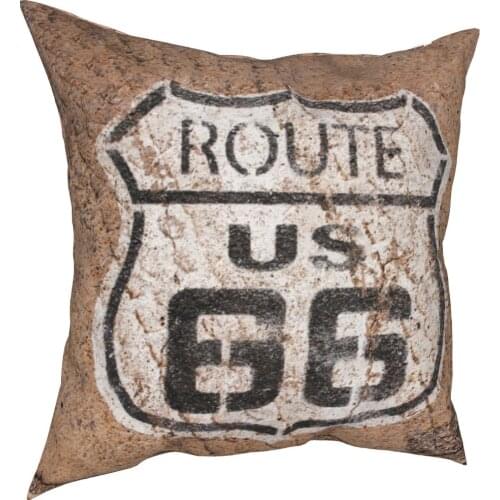 Route 66 Autobahn Kissen Fall Vintage Amerikanischen Mutter Straße Zeichen Kissen Deckt Dekorative Kissen für Home 40x40cm