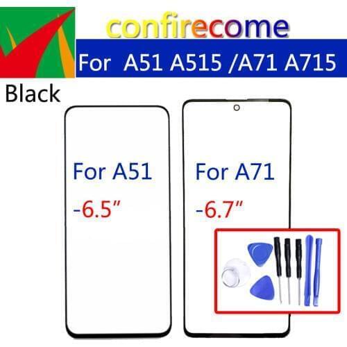 Outer Screen For Samsung Galaxy A51 A515 A71 A715 Front Touch Panel LCD Display Out Glass Cover Lens Phone Repair Replace Parts