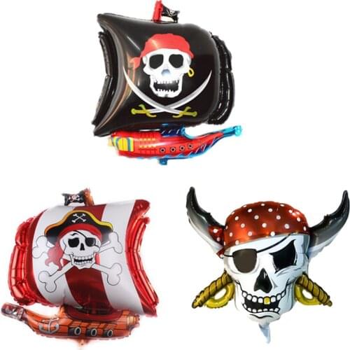 Pirate Ship Balloons Tramp Skull Sword Helium Balloon Boys Birthday Party Decoration Baby Shower Halloween Decor Ballon Globos