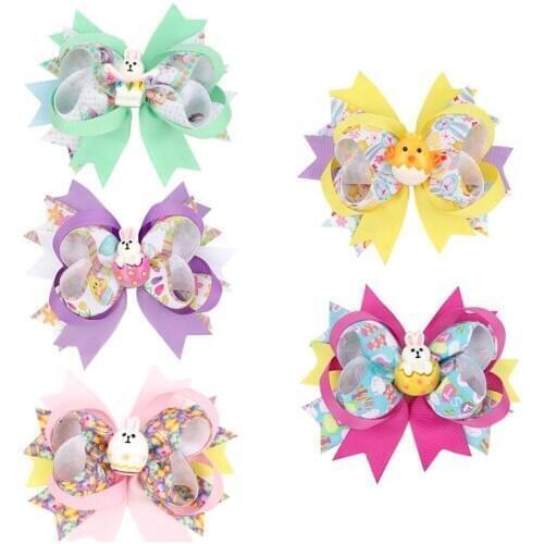 1pc Childrens Hairpin Solid Color Grosvenor Bow Girls Hair Aaccessories Rabbit Accessories Animal Headwear Hot Style
