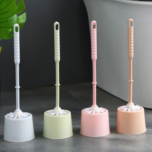 1pcs Plastic Toilet Brush Vertical Bathroom Toilet Brush Holder Long Handle Cleaning Tool Durable Cheep Housework Tool