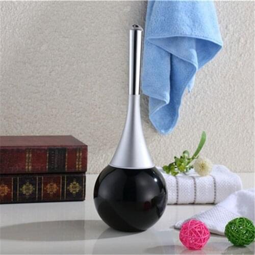 1 Pcs Creative Toilet Brush Detachable Bathroom Toilet Scrub Cleaning Brush Holder Set with Stainless Steel Base