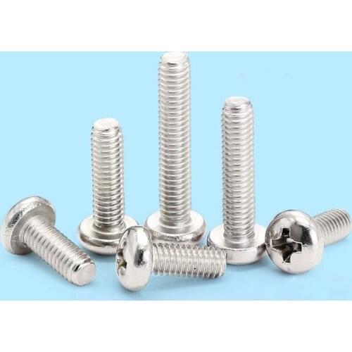 100PCS 304 M1.4 Phillips pan head screws small crosses socket bolts slot bolt semi-round head screw Machin screw