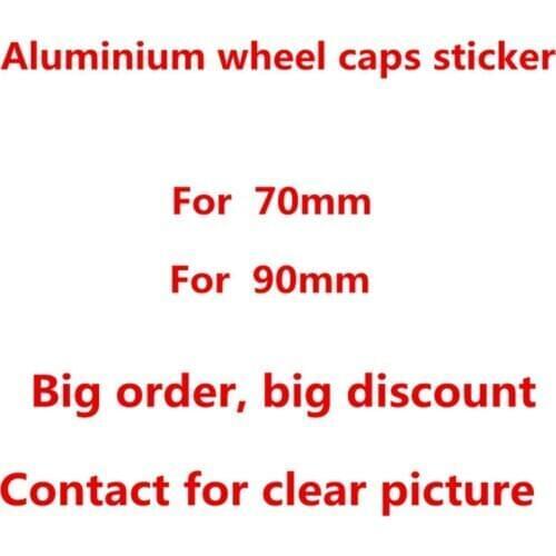 100pcs New Car Styling 3D Aluminium 45mm 70mm 90mm Black Wheel Hub Centre Cap Sticker Badge Emblem