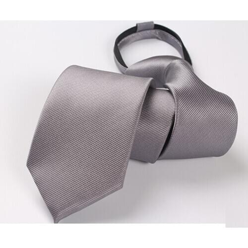 2021 New High Quality New Formal Wedding Zipper Ties for Men Slim 6cm Necktie Designers Brand Soild Color with Gift Box