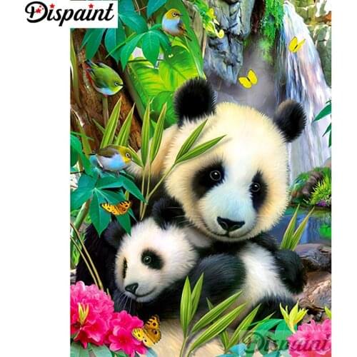 Dispaint Full Square/Round Drill 5D DIY Diamond Painting "Animal panda" 3D Embroidery Cross Stitch Home Decor Gift A10763