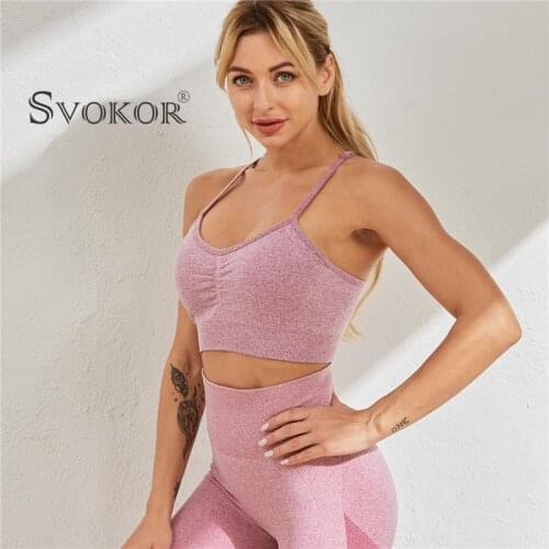 SVOKOR Sports Bra Women Bralette Push Up Sexy Crop Tops Gym Fitness Running Lingerie Female Workout Comfortable Breathable Bras