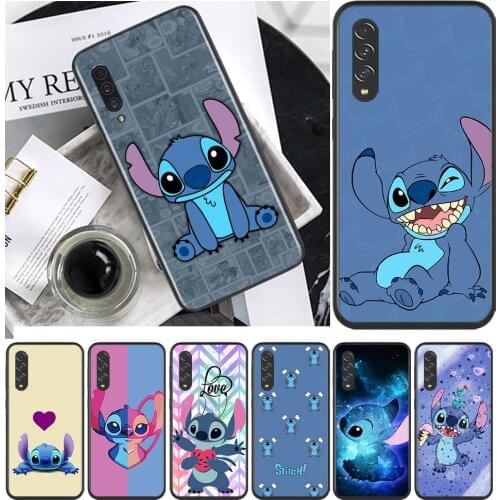 Stitch cute disney cartoon for Samsung Galaxy A90 A80 A70 A60 A50 M60 M40 A20E A2Core A10S A10E Silicon Soft Black Phone Case