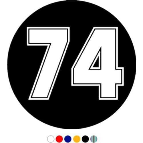 CS-11018# Die-Cut Vinyl Decal Racing Number 74 Car Sticker Waterproof Auto Decors on Truck Bumper Rear Window